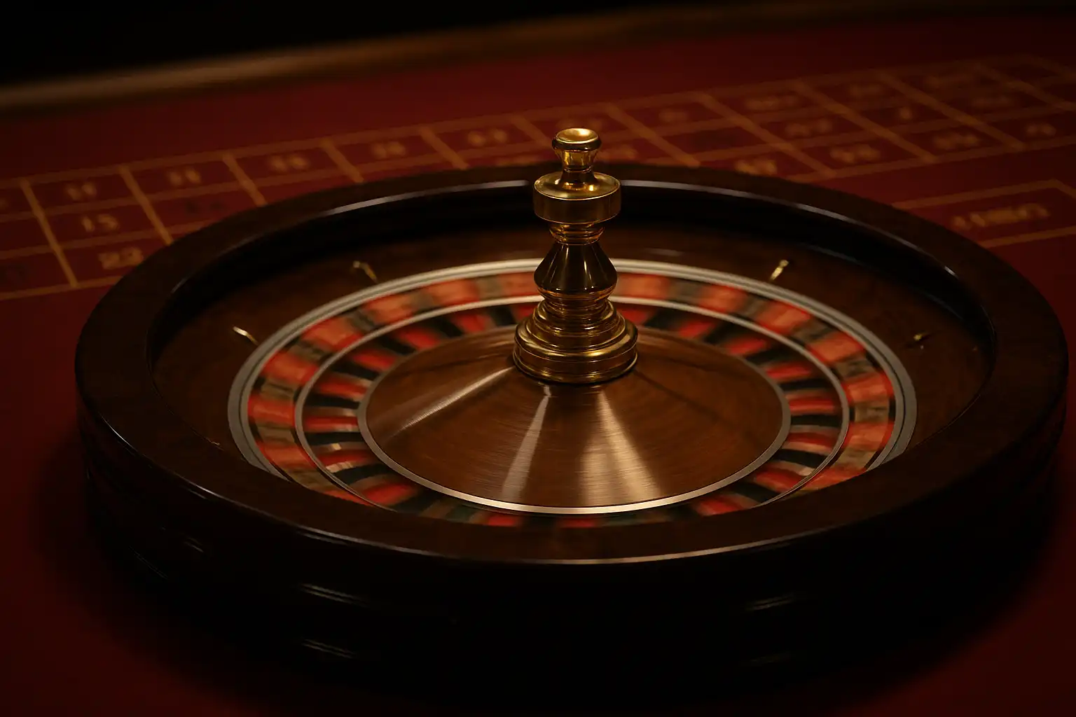 Live dealer roulette wheel spinning under studio lighting